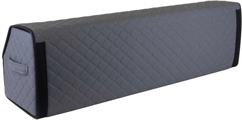 Bagažinės daiktadėžė EVAtech ECO XXL 30x30x100 cm - pilka / juodi kraštai / pilkos siūlės / raudonas vidus
