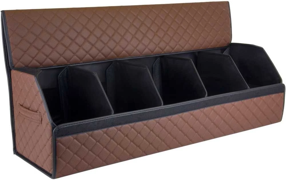Bagažinės daiktadėžė EVAtech ECO XXL 30x30x100 cm - ruda / juodi kraštai / rudos siūlės / juodas vidus