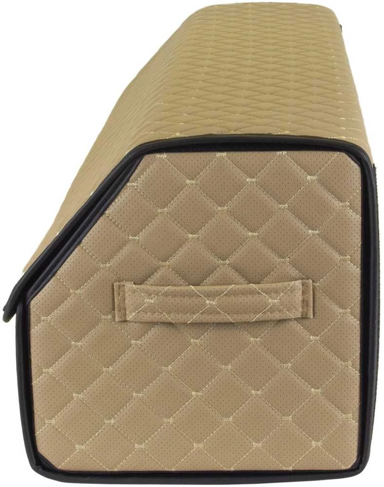 Bagažinės daiktadėžė EVAtech ECO XXL 30x30x100 cm - smėlio / juodi kraštai / smėlio siūlės / juodas vidus