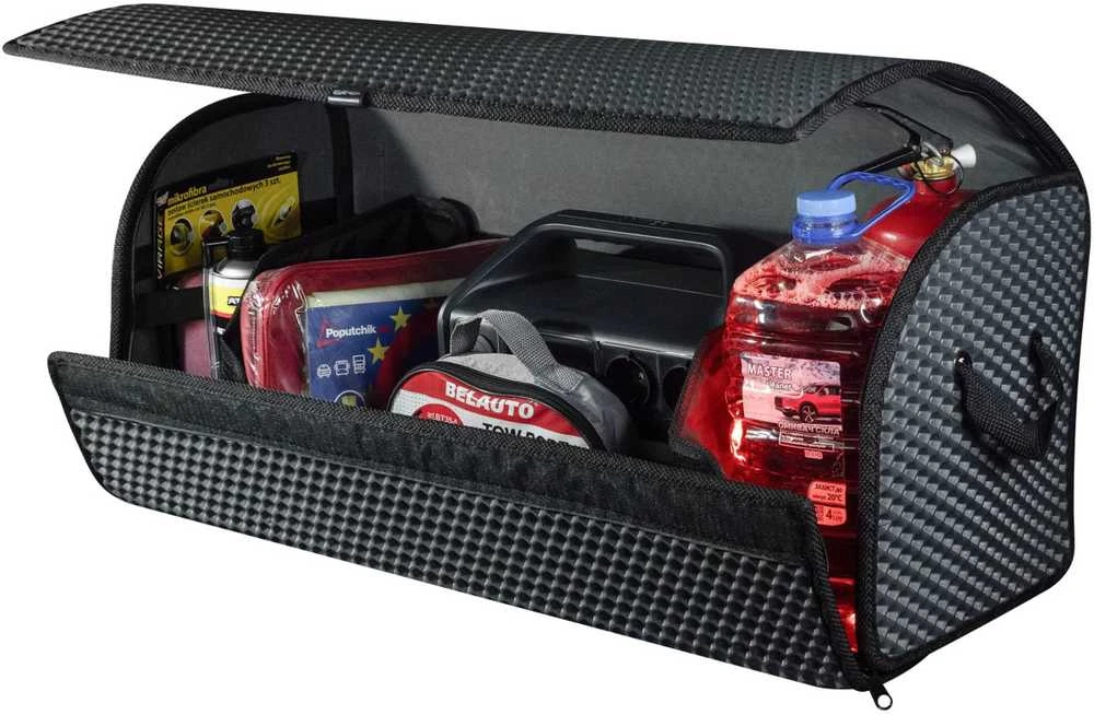 Bagažinės daiktadėžė EVAtech PRO L 32x75x30 cm - pilka / juodi kraštai