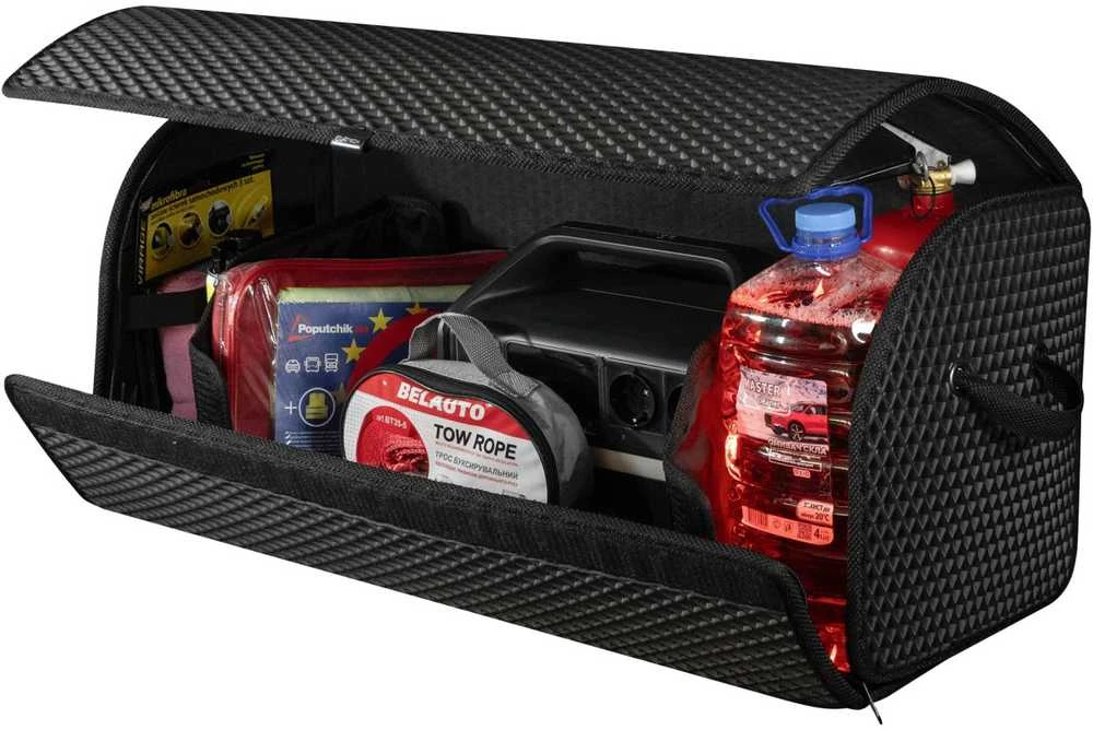 Bagažinės daiktadėžė EVAtech PRO L 32x75x30 cm - juoda / juodi kraštai