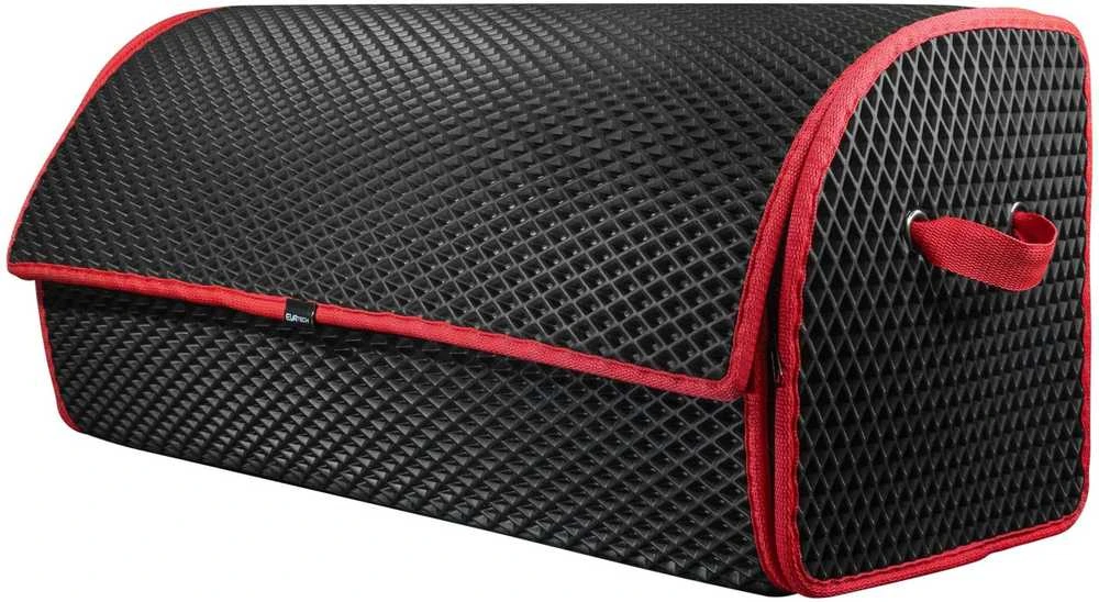 Bagažinės daiktadėžė EVAtech PRO L 32x75x30 cm - juoda / raudoni kraštai