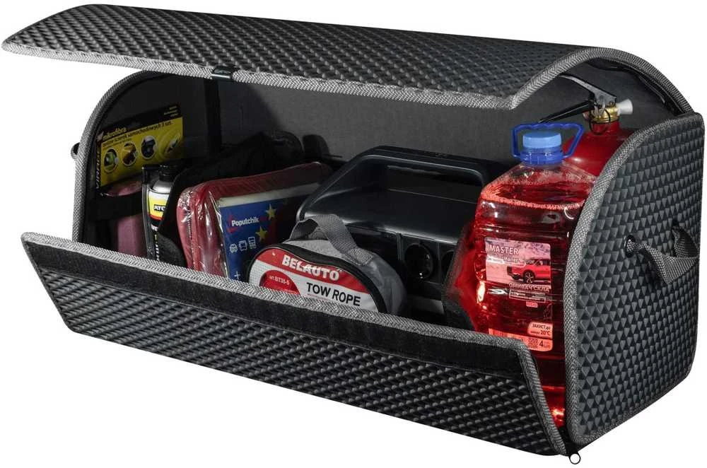 Bagažinės daiktadėžė EVAtech PRO L 32x75x30 cm - pilka / pilki kraštai