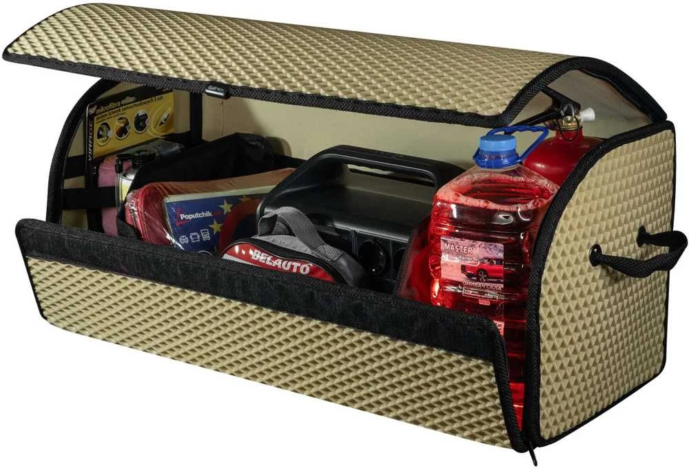 Bagažinės daiktadėžė EVAtech PRO L 32x75x30 cm - smėlio / juodi kraštai