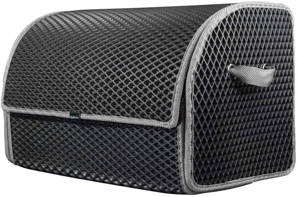 Bagažinės daiktadėžė EVAtech PRO M 32x50x30 cm - juoda / pilki kraštai