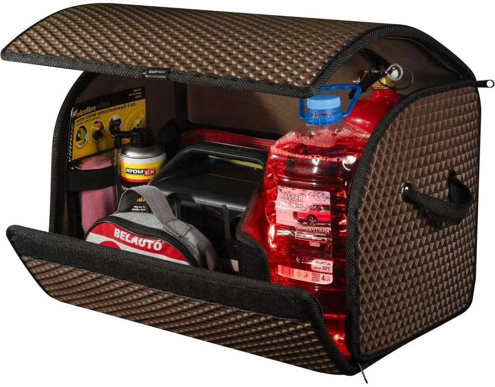 Bagažinės daiktadėžė EVAtech PRO M 32x50x30 cm - ruda / juodi kraštai
