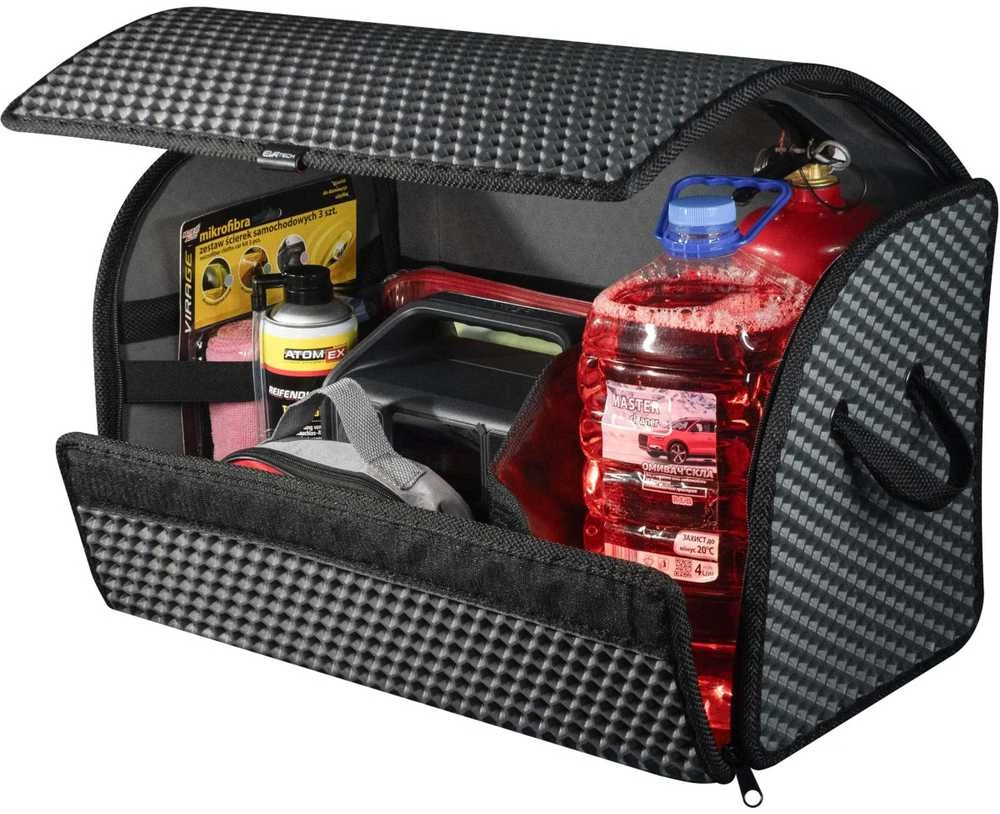 Bagažinės daiktadėžė EVAtech PRO M 32x50x30 cm - pilka / juodi kraštai