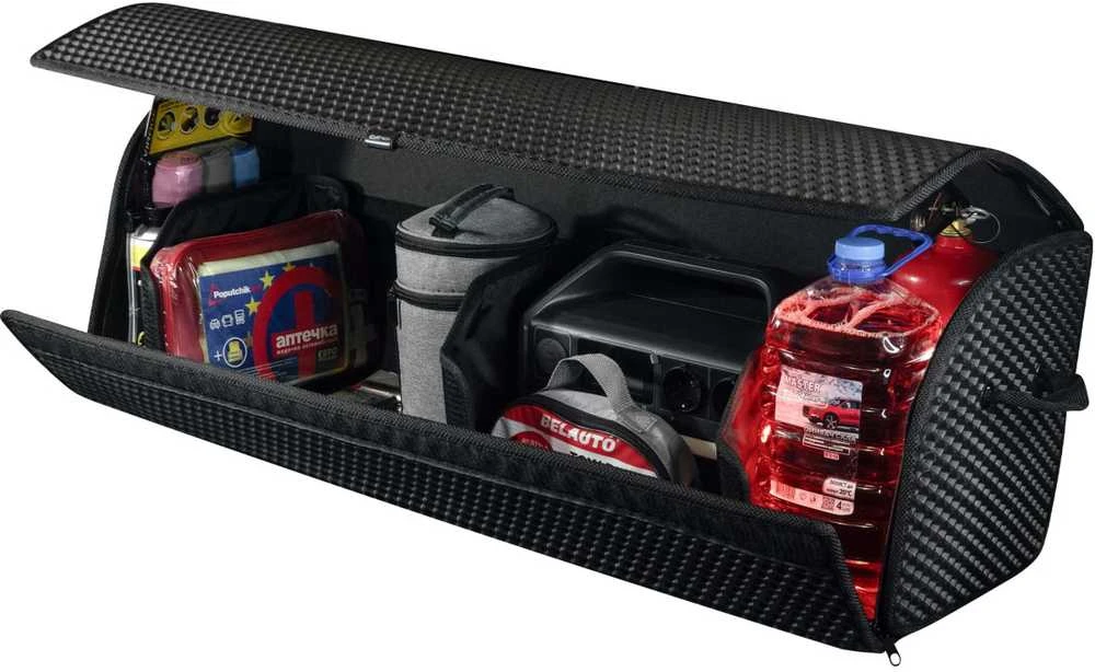 Bagažinės daiktadėžė EVAtech PRO XL 32x100x30 cm - juoda / juodi kraštai
