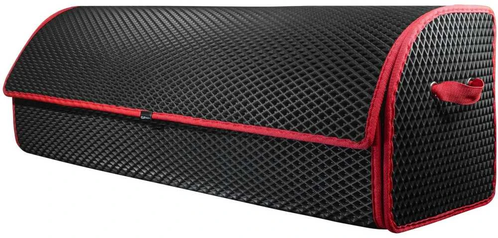 Bagažinės daiktadėžė EVAtech PRO XL 32x100x30 cm - juoda / raudoni kraštai