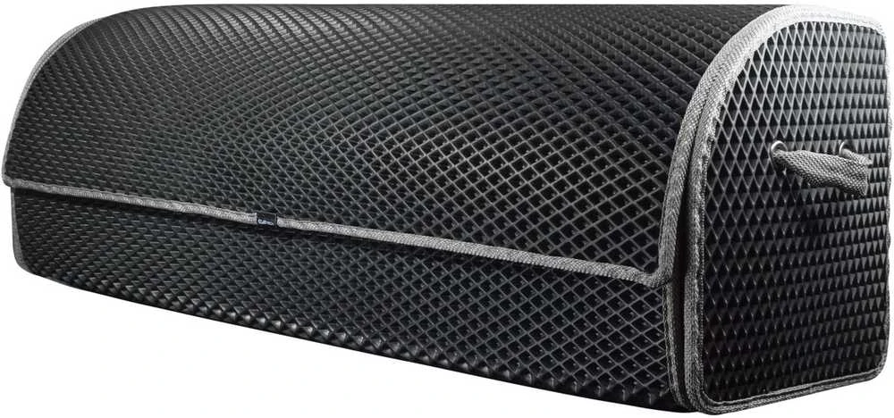 Bagažinės daiktadėžė EVAtech PRO XL 32x100x30 cm - juoda / pilki kraštai