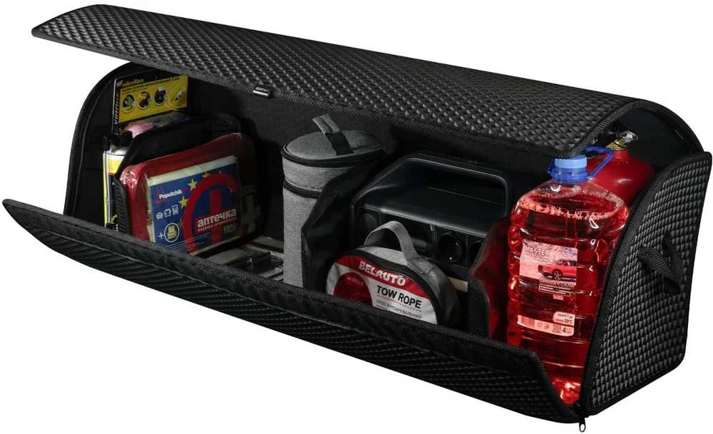 Bagažinės daiktadėžė EVAtech PRO XL 32x100x30 cm - juoda / juodi kraštai