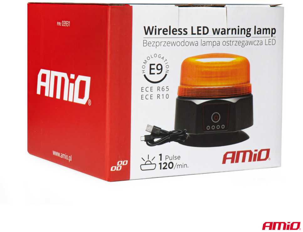 Belaidė LED įspėjamoji lempa R65 R10 12V 24V AMIO-03931