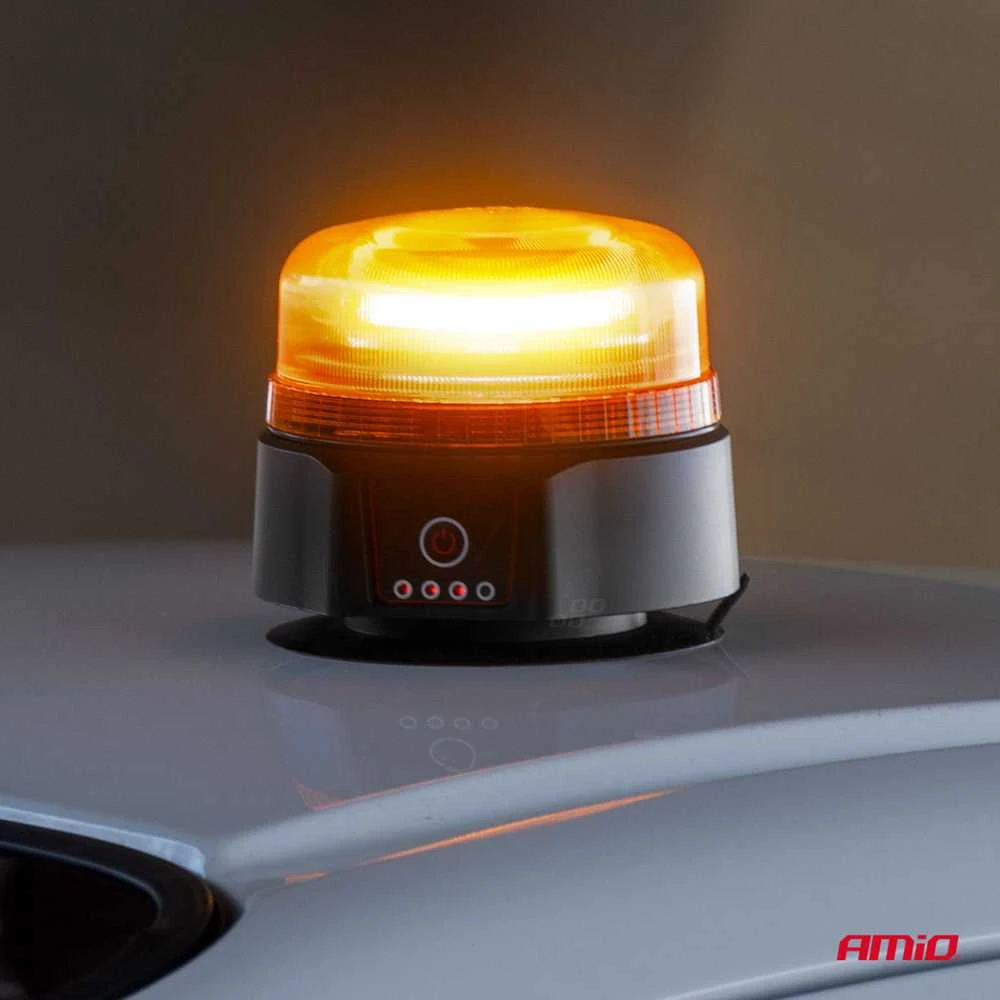 Belaidė LED įspėjamoji lempa su nuotoliniu valdymu R65 R10 12/24V AMIO-03932
