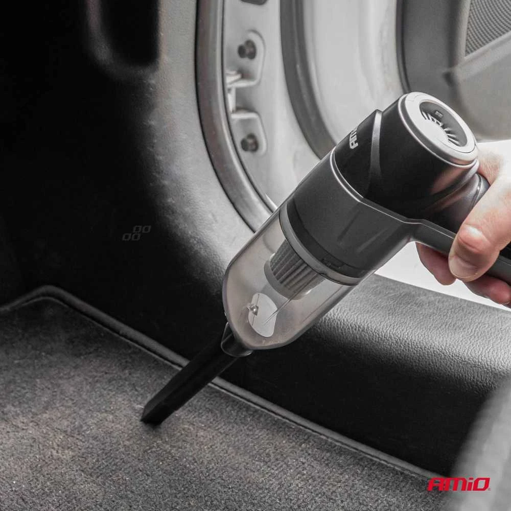 Belaidis automobilinis dulkių siurblys 40 W, 4000 mAh, su HEPA filtru, 4,5 kPa AMiO-03692