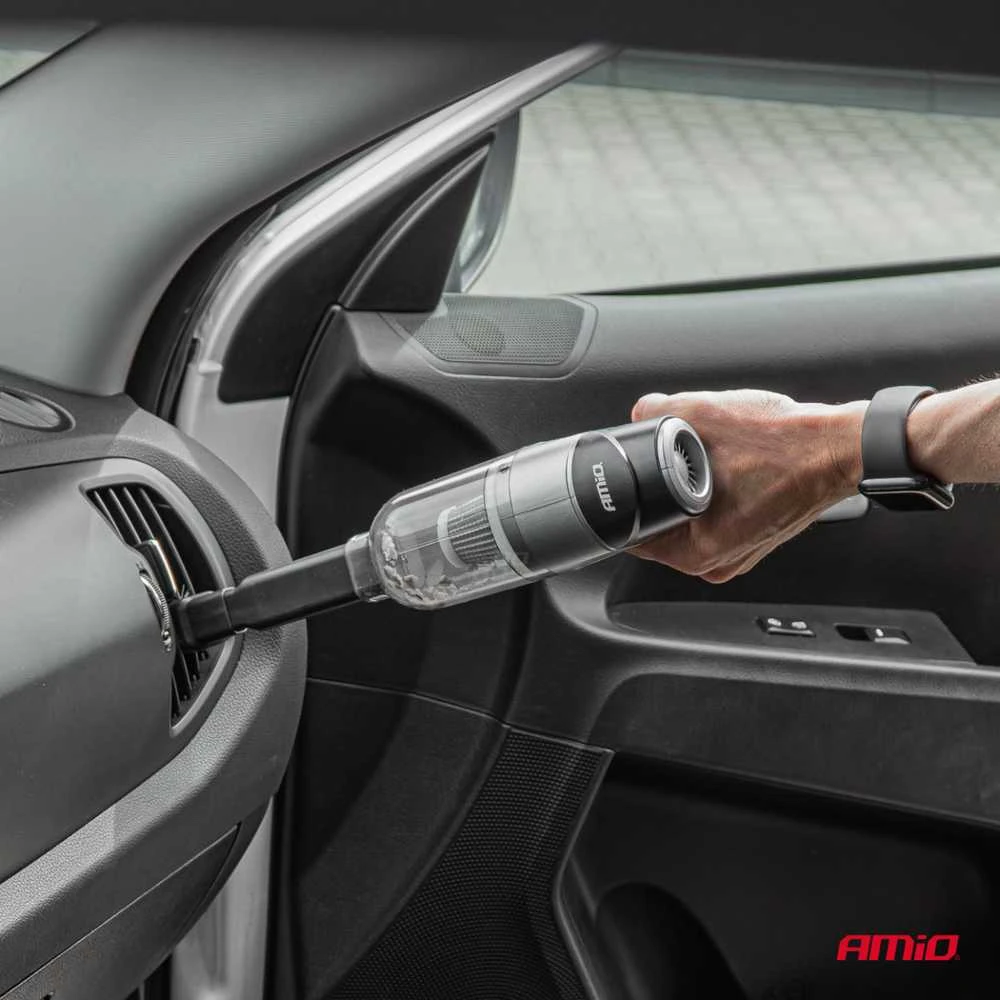 Belaidis automobilinis dulkių siurblys 40 W, 4000 mAh, su HEPA filtru, 4,5 kPa AMiO-03692