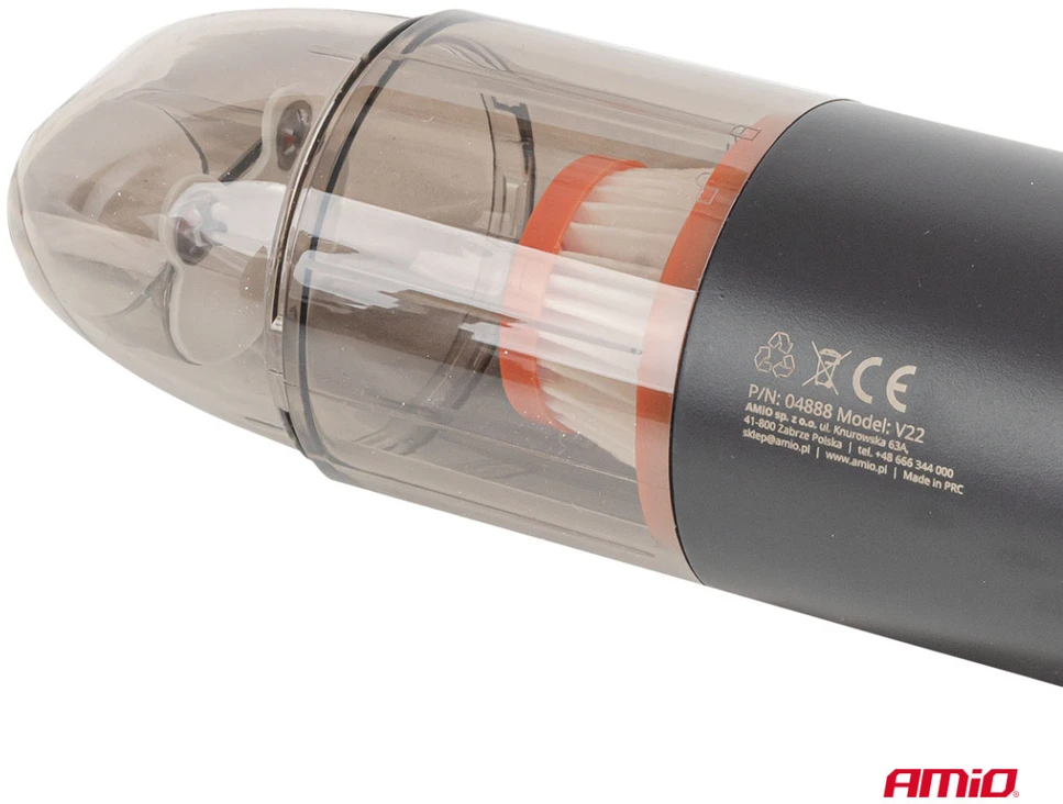 Belaidis automobilinis dulkių siurblys 6 kPa, 50W, 150 ml AMIO-04888