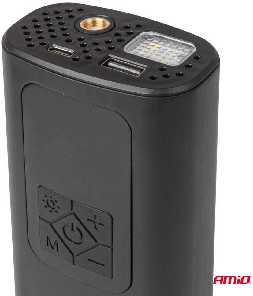 Belaidis automobilinis kompresorius 40 W su LED, powerbank ir USB-C, AMIO-04377