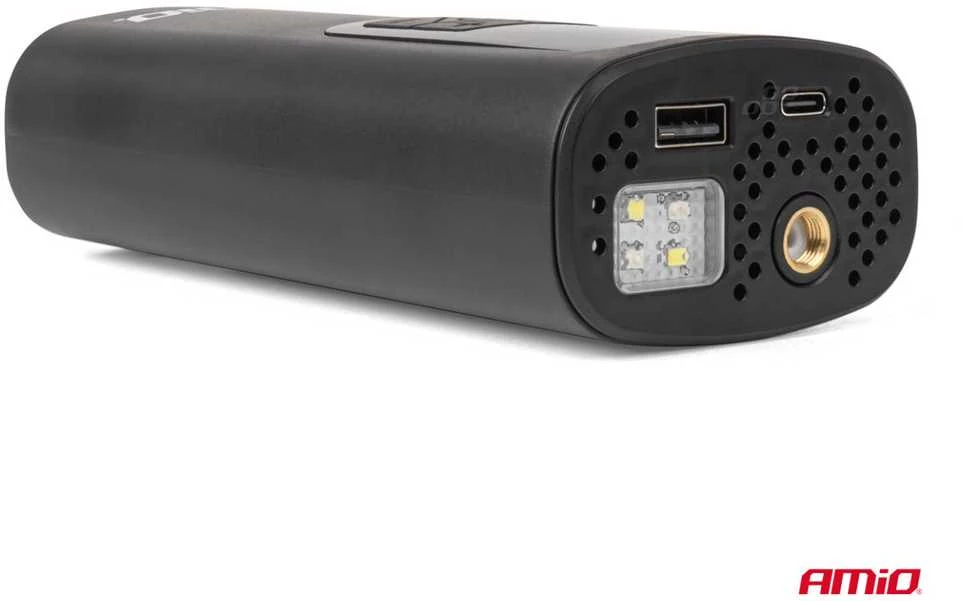 Belaidis automobilinis kompresorius 40 W su LED, powerbank ir USB-C, AMIO-04377