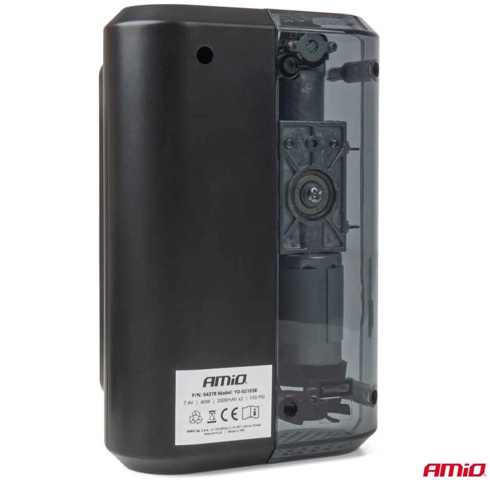 Belaidis automobilinis kompresorius 40 W su LED, powerbank ir USB-C, AMIO-04378