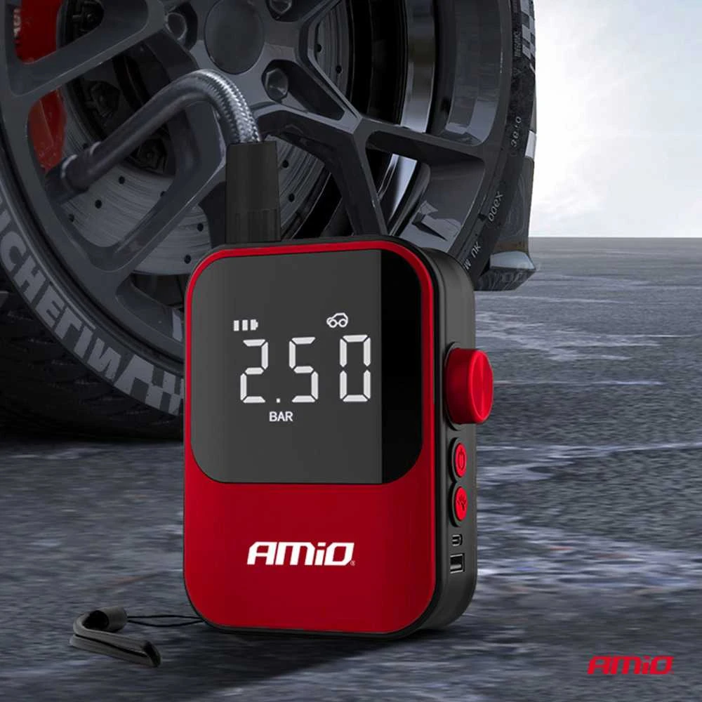 Belaidis automobilinis kompresorius 40W su powerbank AMIO-03690