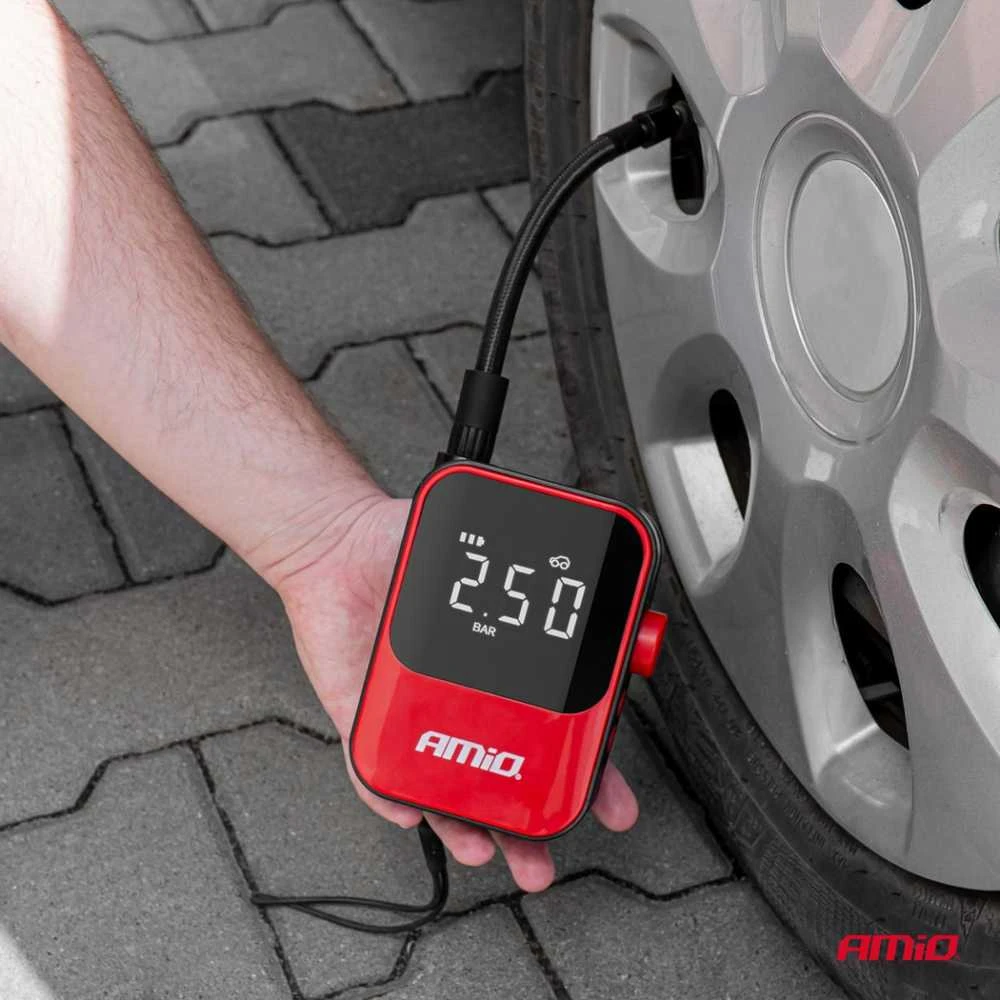 Belaidis automobilinis kompresorius 40W su powerbank AMIO-03690