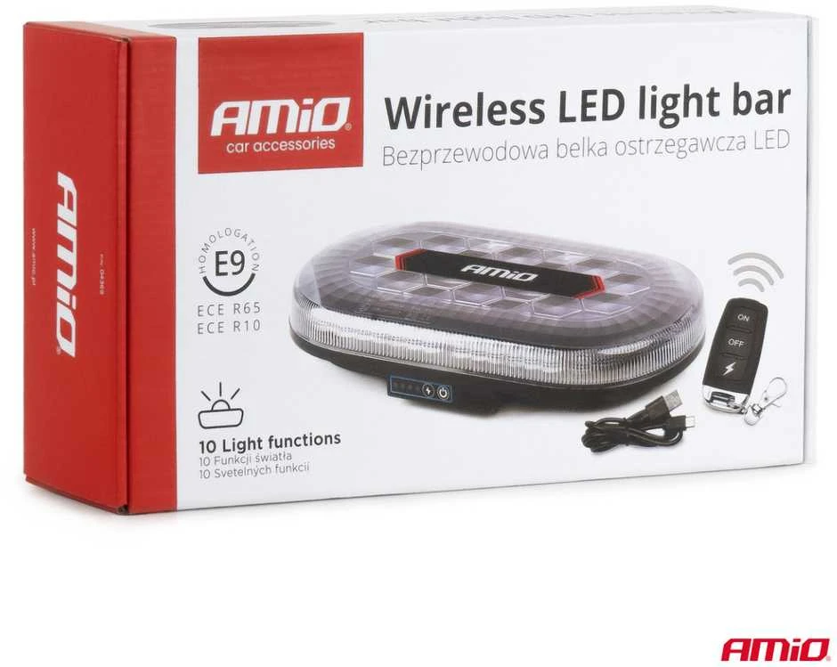 Belaidis LED šviestuvas su pulteliu R65 R10 26W 12/24V AMIO-04369