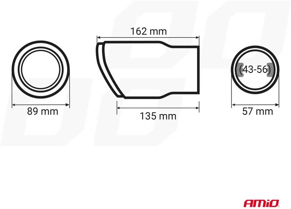 Duslintuvo antgalis 43-56 mm, nerūdijančio plieno, carbon AMIO-04065