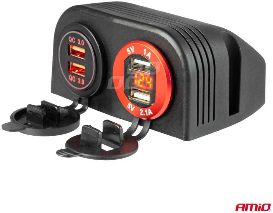 Dviejų angų išorinė USB panelės dėžutė MOD-16 AMiO-02866