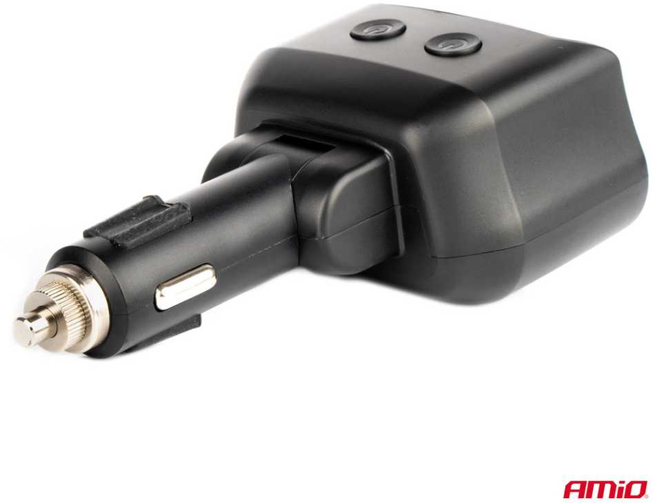 Dvigubas automobilio maitinimo lizdas 2x USB + 1x USB-C 12/24V, max 200W, AMIO-04173