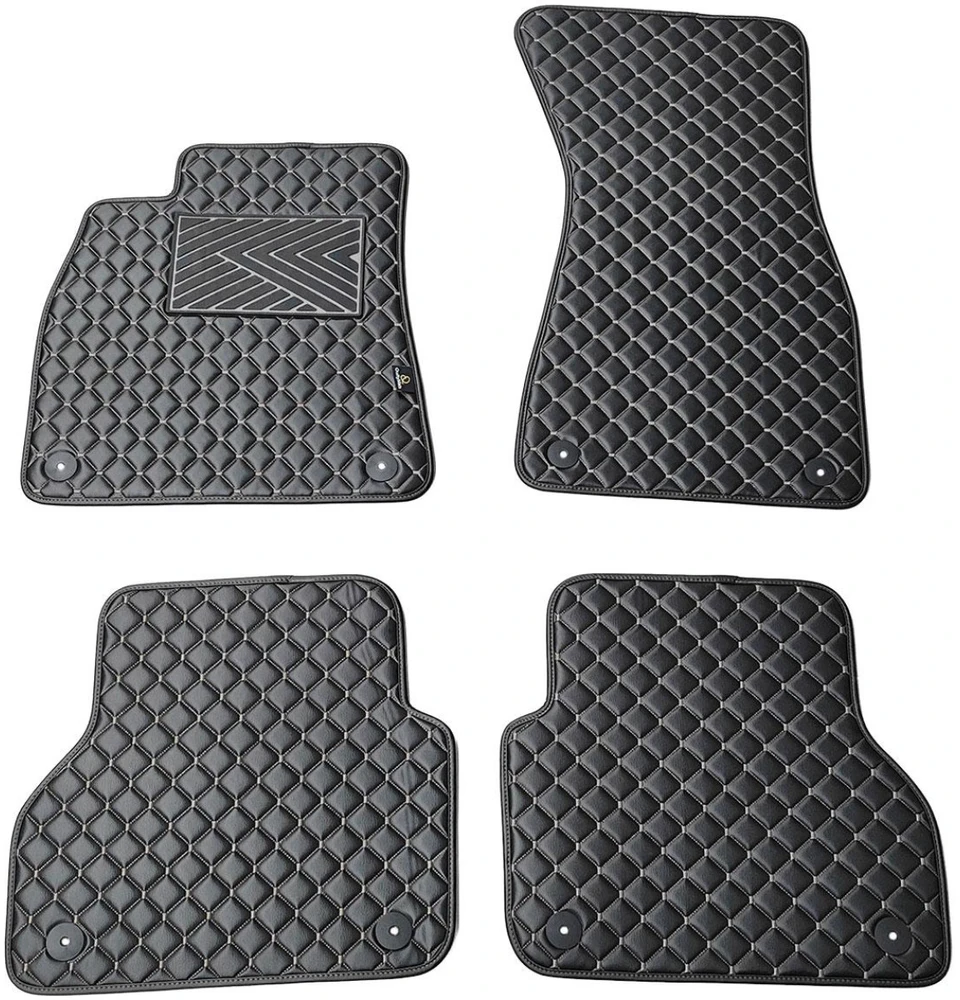 Eko odos kilimėliai QuiltyMats AUDI A7 2018-2025m. (Juoda / pilkos siūlės)