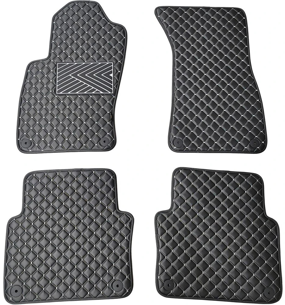 Eko odos kilimėliai QuiltyMats AUDI A8 2002-2009m. (D3) (Juoda / pilkos siūlės)