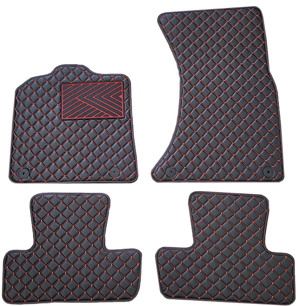 Eko odos kilimėliai QuiltyMats AUDI Q5 2008-2016m. (Juoda / raudonos siūlės)