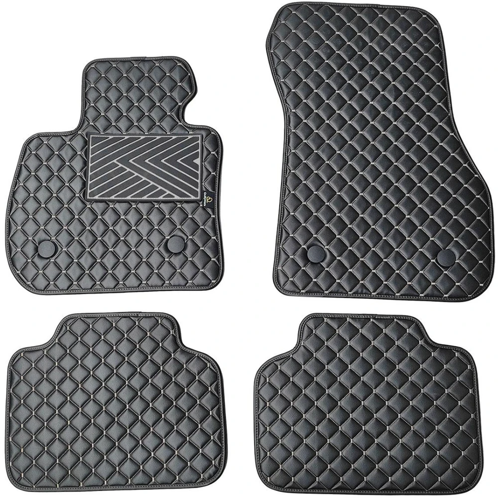 Eko odos kilimėliai QuiltyMats BMW 2 ser. 2014-2021m. (F45) (Juoda / pilkos siūlės)