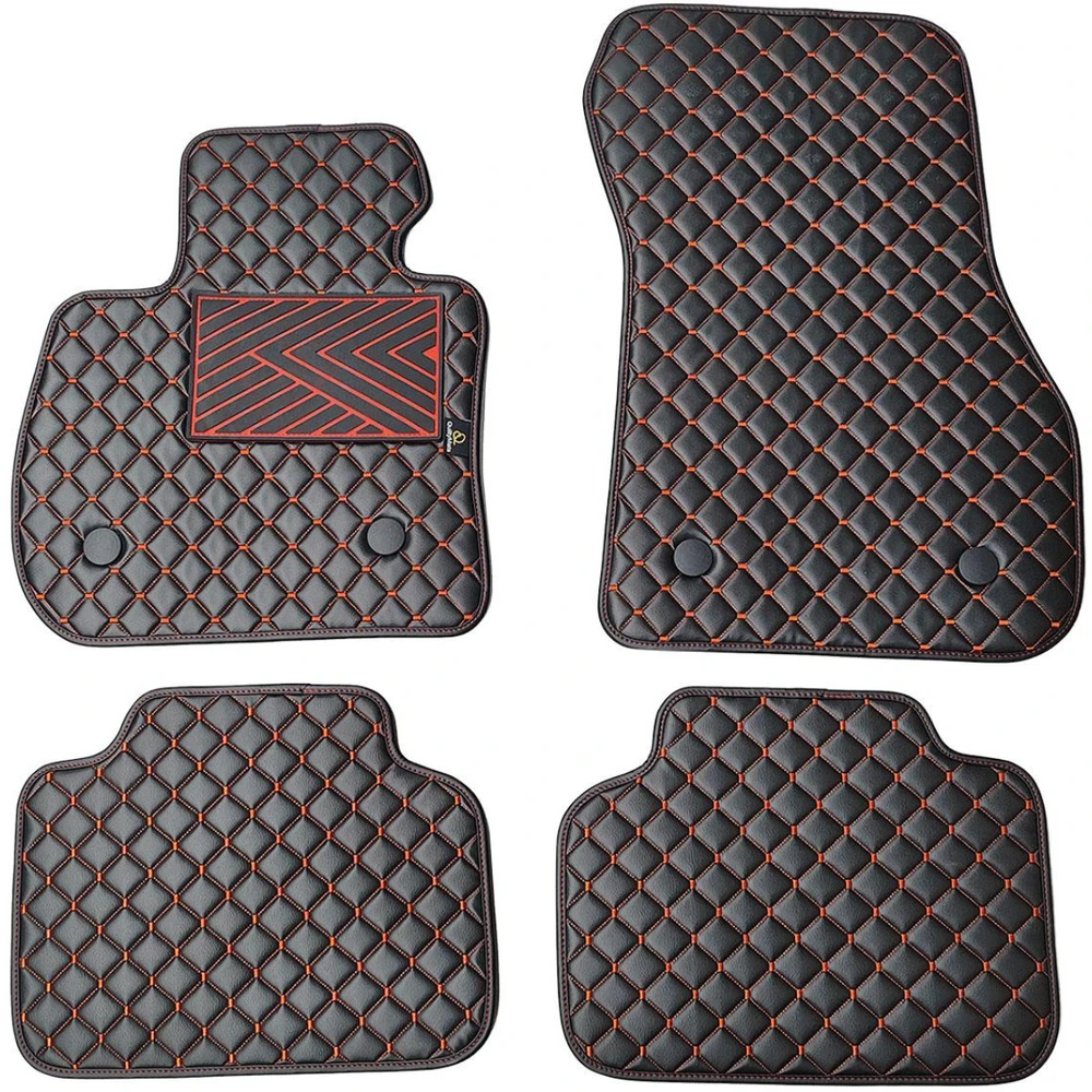 Eko odos kilimėliai QuiltyMats BMW 2 ser. 2014-2021m. (F45) (Juoda / raudonos siūlės)