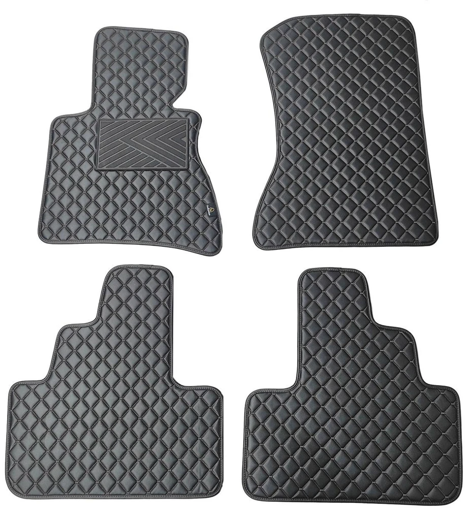 Eko odos kilimėliai QuiltyMats BMW X3 2003-2010m. (E83) (Juoda / juodos siūlės)