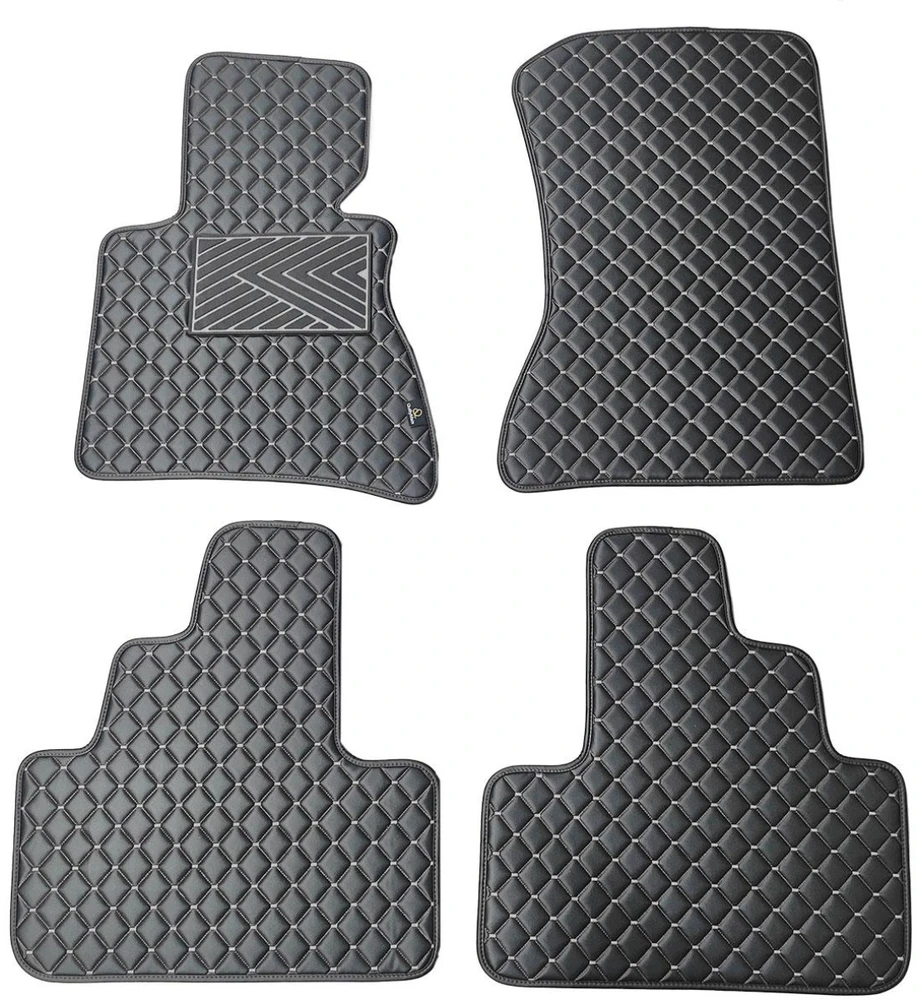 Eko odos kilimėliai QuiltyMats BMW X3 2003-2010m. (E83) (Juoda / pilkos siūlės)
