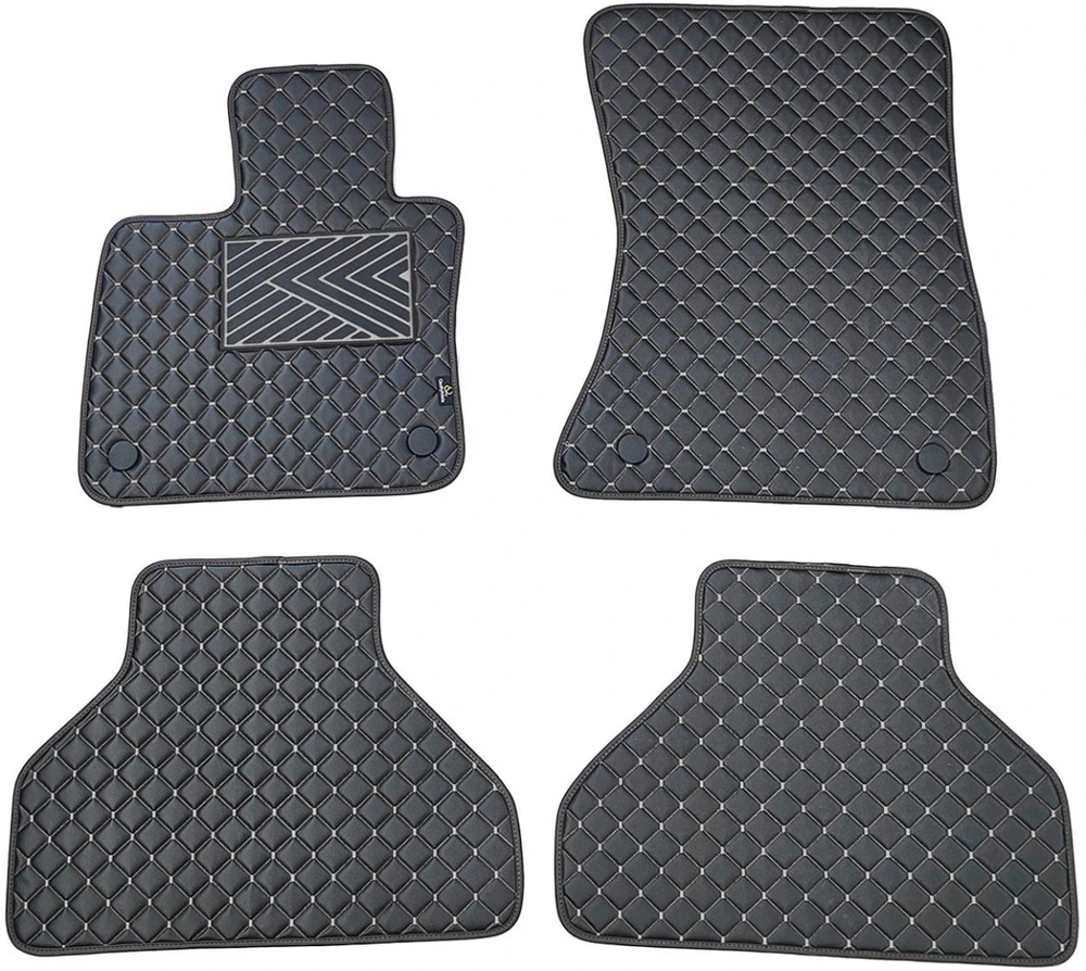 Eko odos kilimėliai QuiltyMats BMW X5 2007-2013m. (E70) (Juoda / pilkos siūlės)