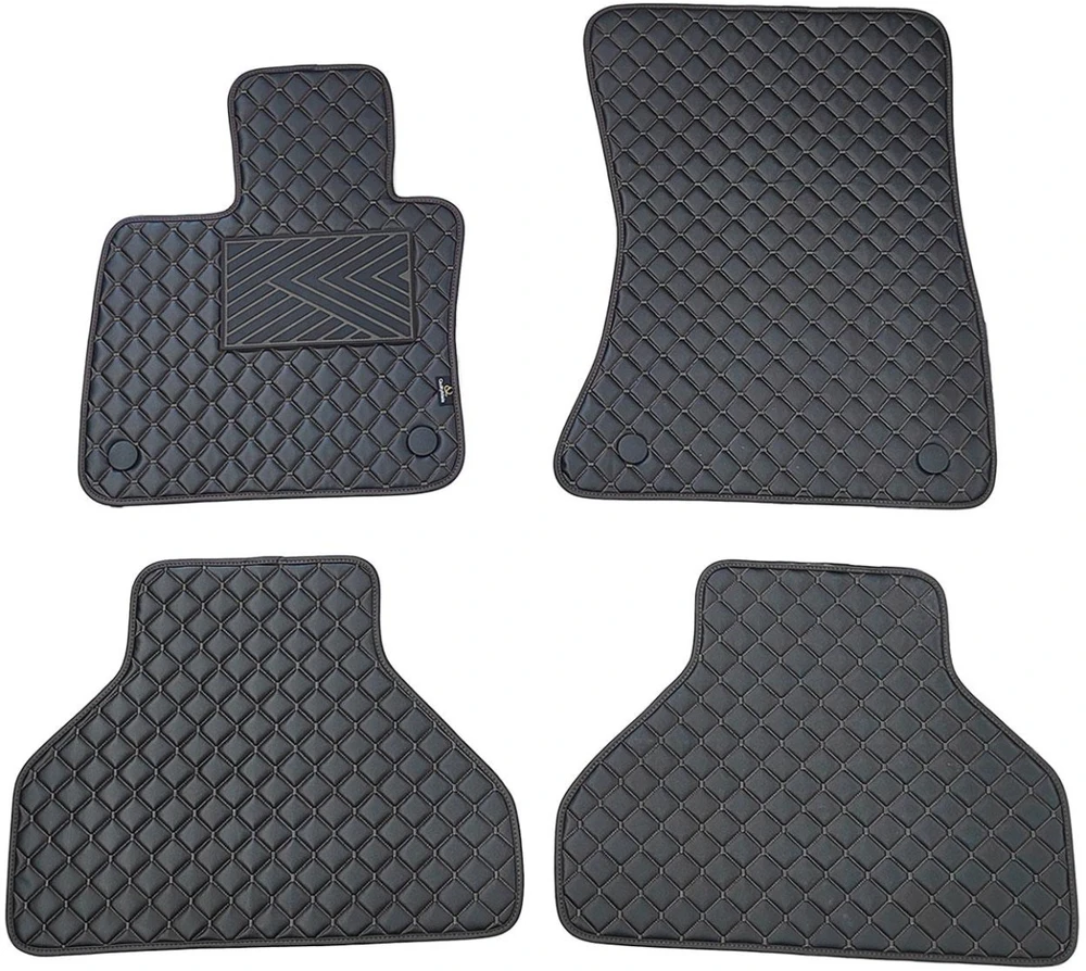 Eko odos kilimėliai QuiltyMats BMW X5 2007-2013m. (E70) (Juoda / juodos siūlės)