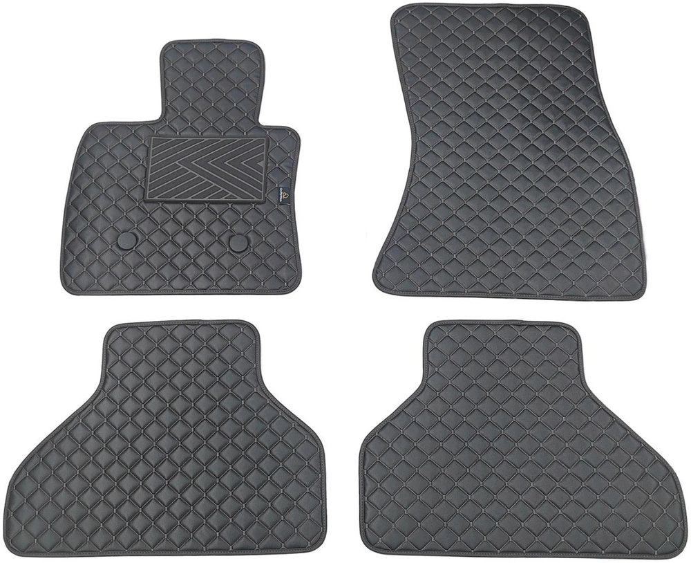 Eko odos kilimėliai QuiltyMats BMW X5 2013-2018m. (F15) (Juoda / juodos siūlės)