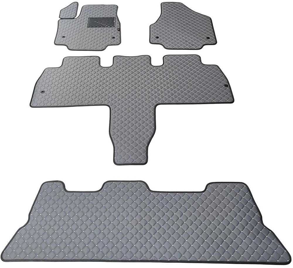 Eko odos kilimėliai QuiltyMats CHRYSLER PACIFICA nuo 2021m. (I, II ir III eilės, Hibridas) (Pilka / pilkos siūlės)