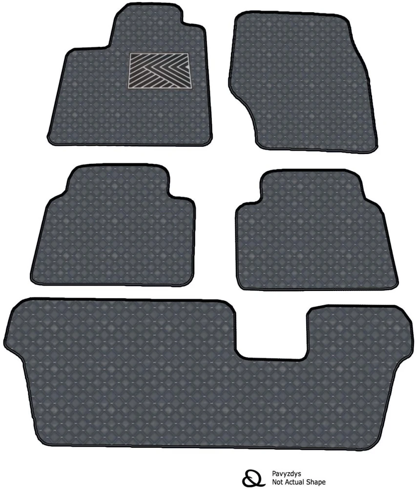 Eko odos kilimėliai QuiltyMats CITROEN C4 GRAND PICASSO 2006-2013m. (7v., I, II ir III eilės) (Pilka / pilkos siūlės)