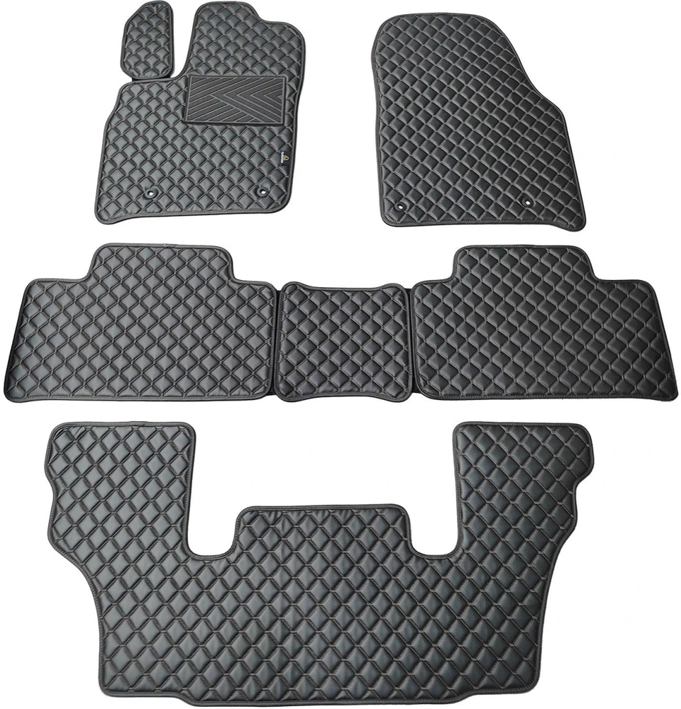 Eko odos kilimėliai QuiltyMats DODGE DURANGO nuo 2011m. (I, II ir III eilės 6v.) (Juoda / juodos siūlės)