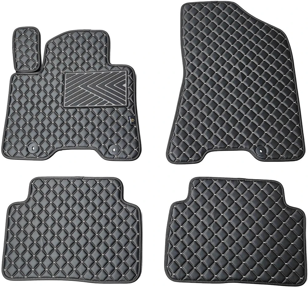 Eko odos kilimėliai QuiltyMats HYUNDAI TUCSON 2015-2021m. (3 karta TL) (Juoda / pilkos siūlės)