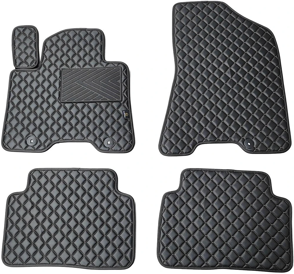 Eko odos kilimėliai QuiltyMats HYUNDAI TUCSON 2015-2021m. (TL) (Juoda / juodos siūlės)