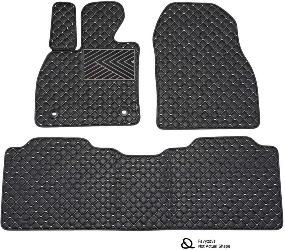 Eko odos kilimėliai QuiltyMats KIA SPORTAGE 2005-2010m. (Juoda / pilkos siūlės)