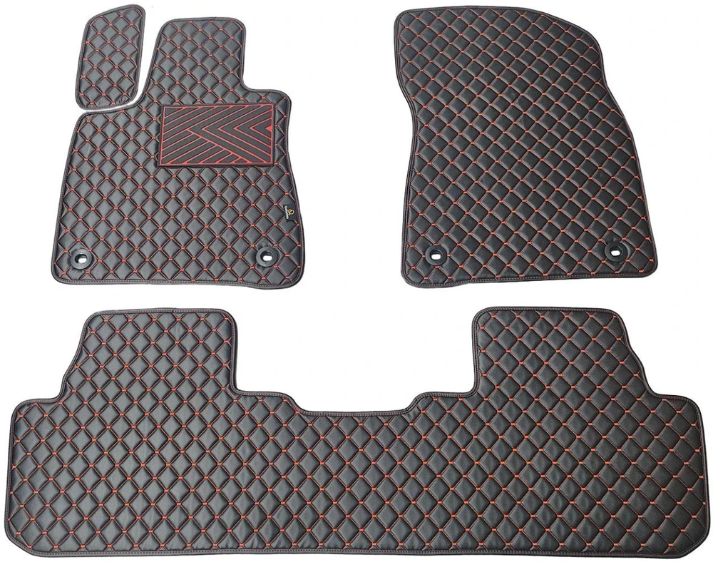 Eko odos kilimėliai QuiltyMats LEXUS RX 2015-2022m. (Juoda / raudonos siūlės)