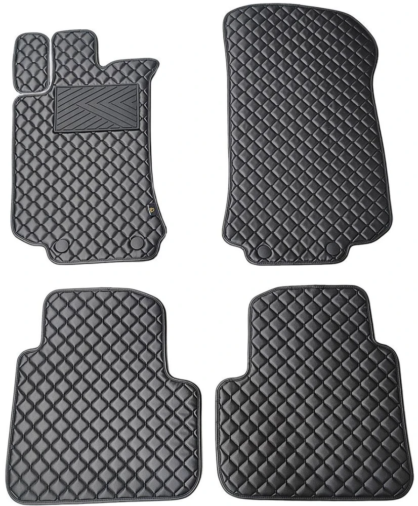 Eko odos kilimėliai QuiltyMats MERCEDES-BENZ R-class W251 2005-2015m. (Juoda / juodos siūlės)