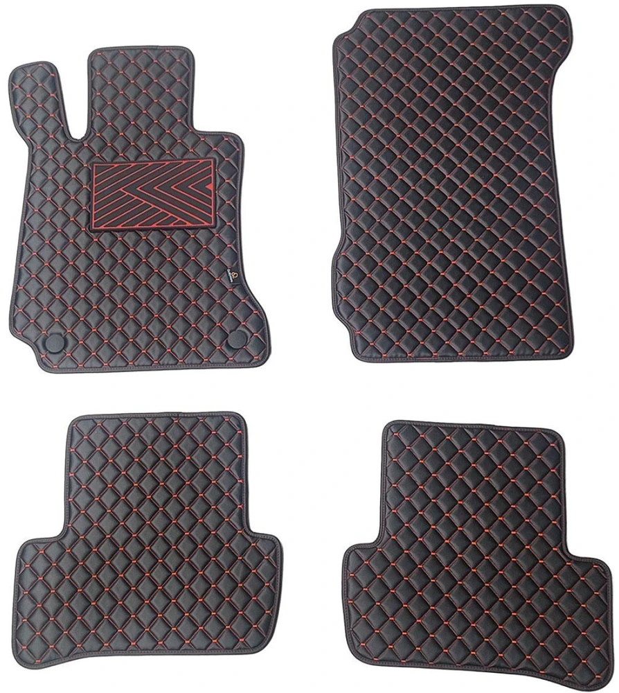 Eko odos kilimėliai QuiltyMats MERCEDES-BENZ C-class W204 2007-2014m. (Juoda / raudonos siūlės)