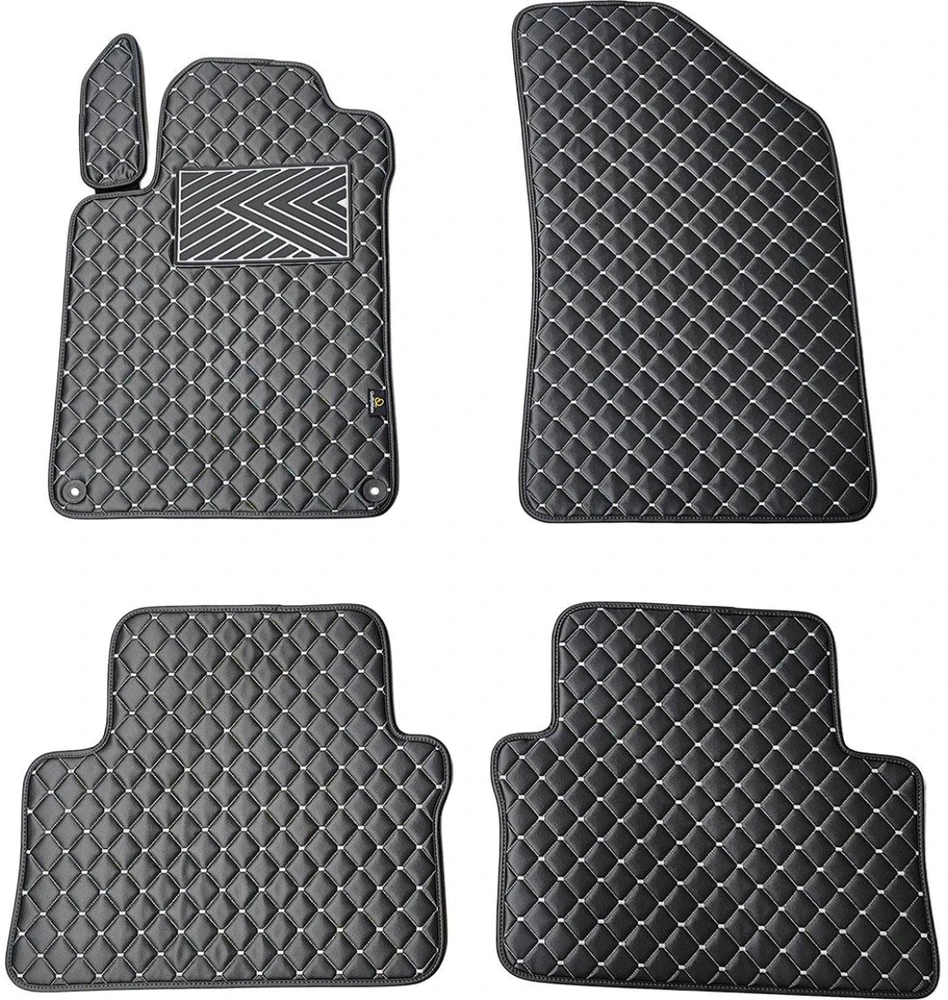 Eko odos kilimėliai QuiltyMats PEUGEOT 508 2011-2018m. (Juoda / pilkos siūlės)