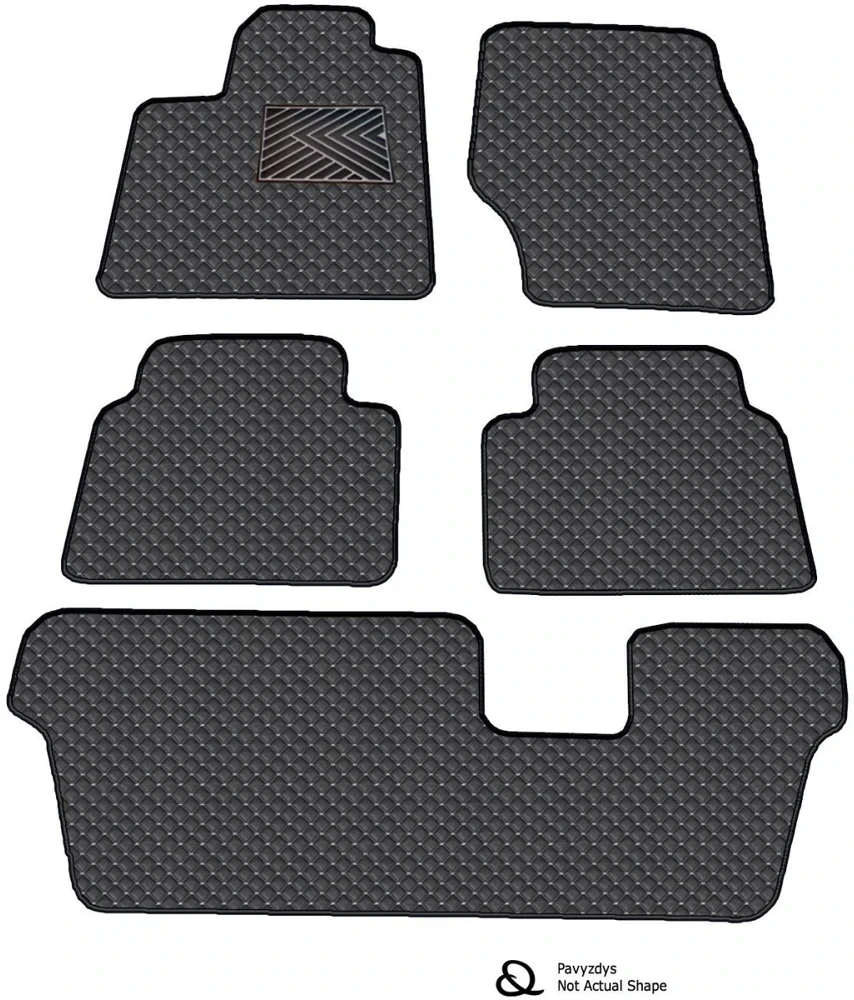 Eko odos kilimėliai QuiltyMats SEAT ALHAMBRA 2010-2020m. (7v., I, II ir III eilės) (Juoda / pilkos siūlės)